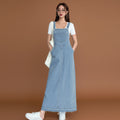 Women's Light Blue Denim Maxi Overall Dress