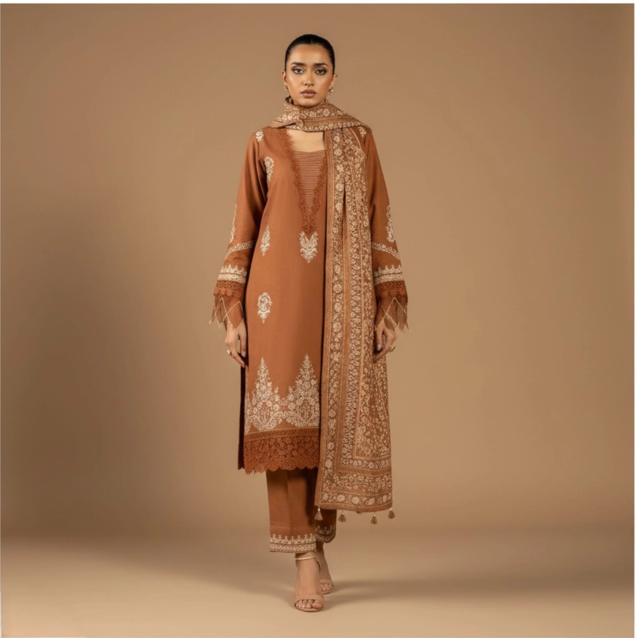 3-Piece Unstitch Suit with Printed Dupatta Pakistani Lawn Outfit