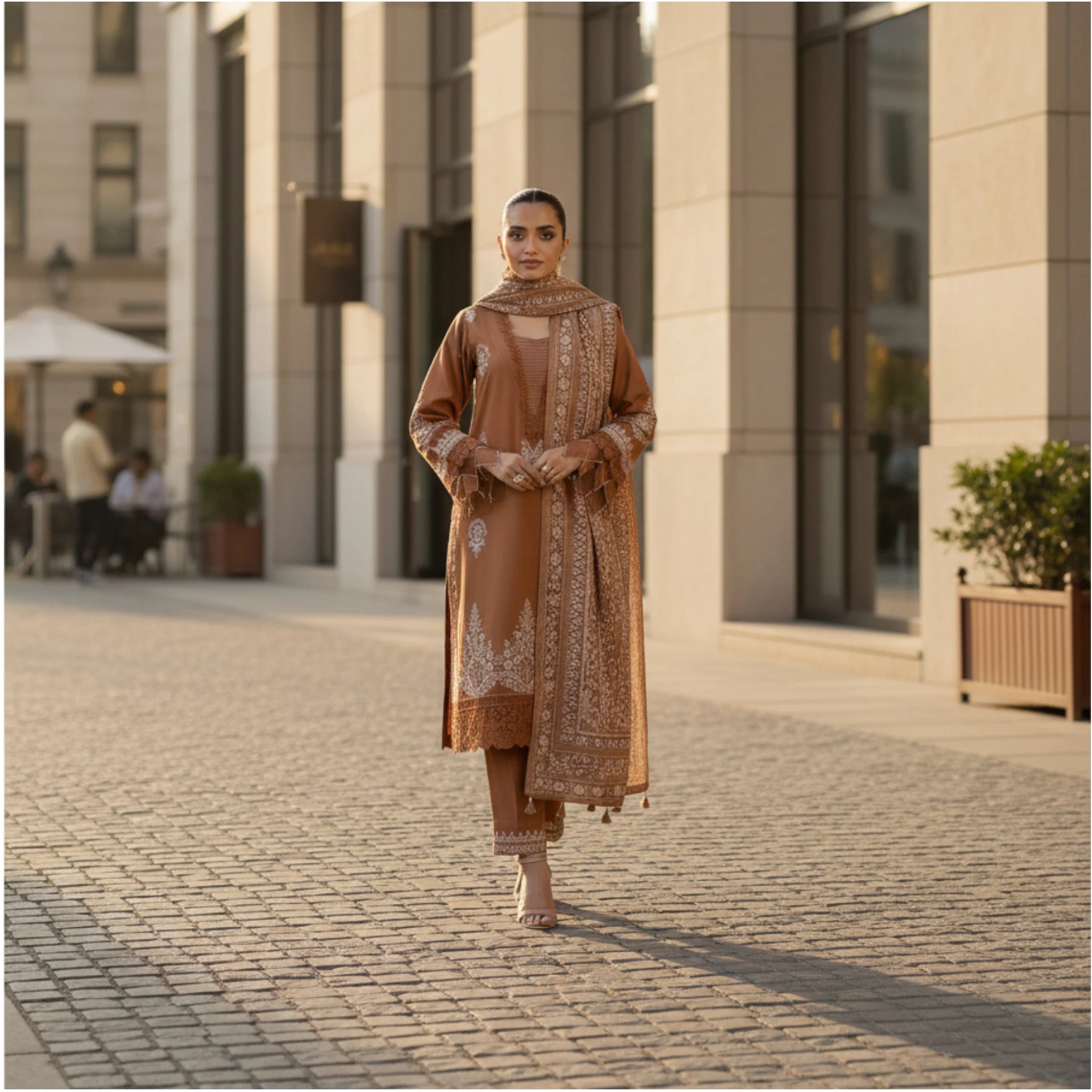 3-Piece Unstitch Suit with Printed Dupatta Pakistani Lawn Outfit