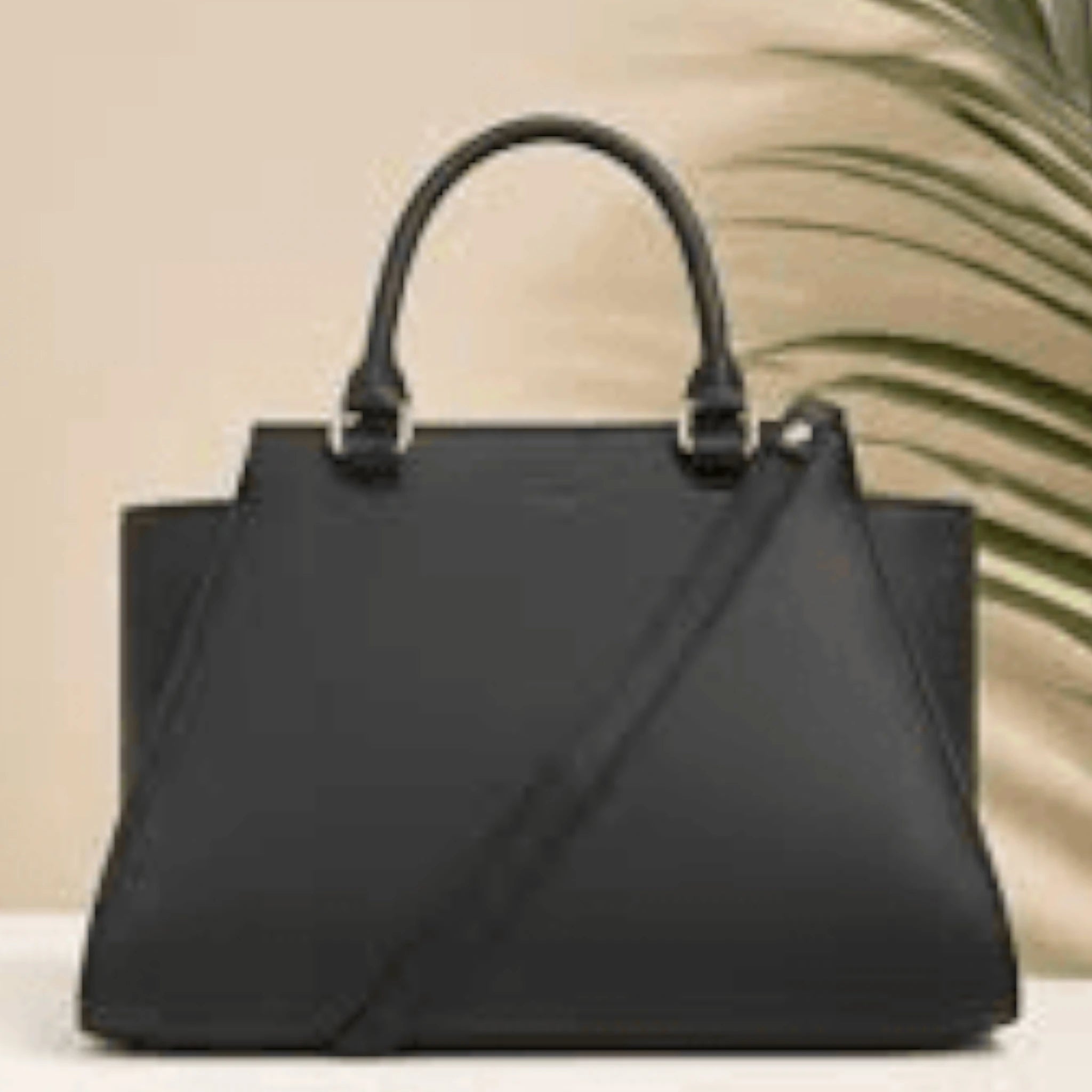 Women's Structured Handbag with Detachable Shoulder Strap