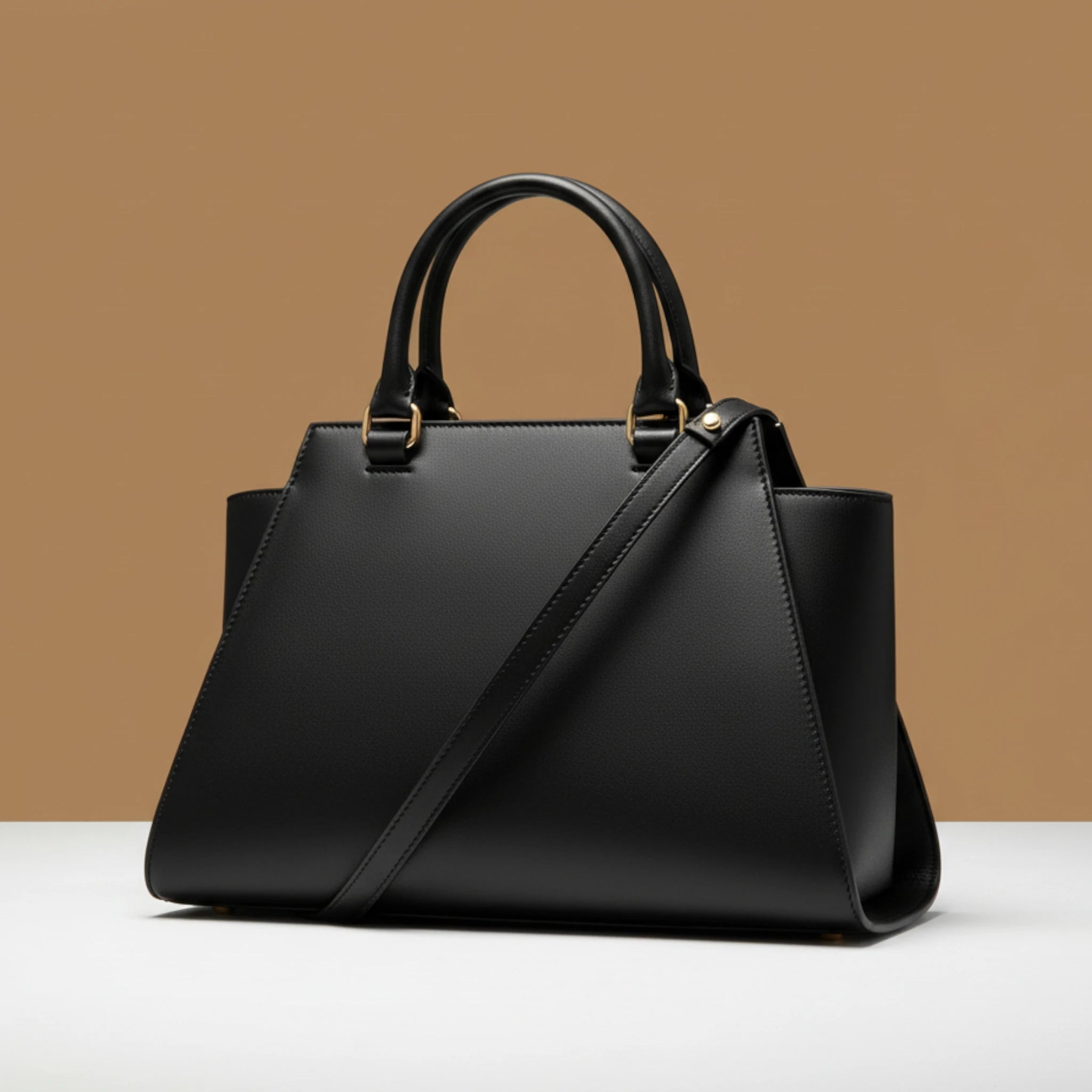 Women's Structured Handbag with Detachable Shoulder Strap