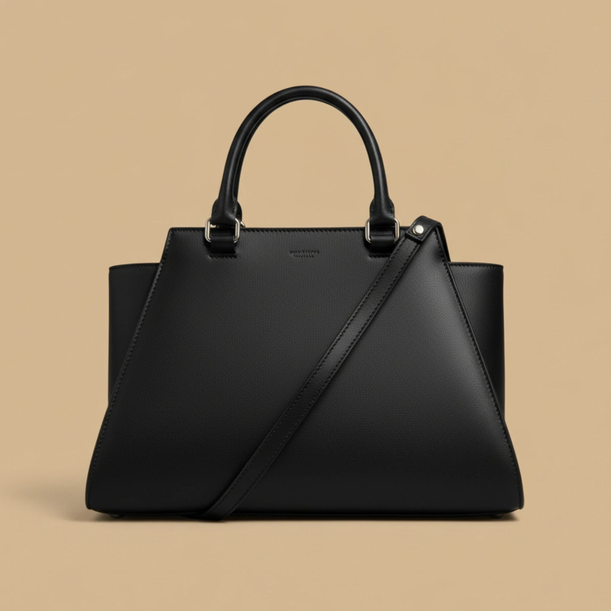 Women's Structured Handbag with Detachable Shoulder Strap