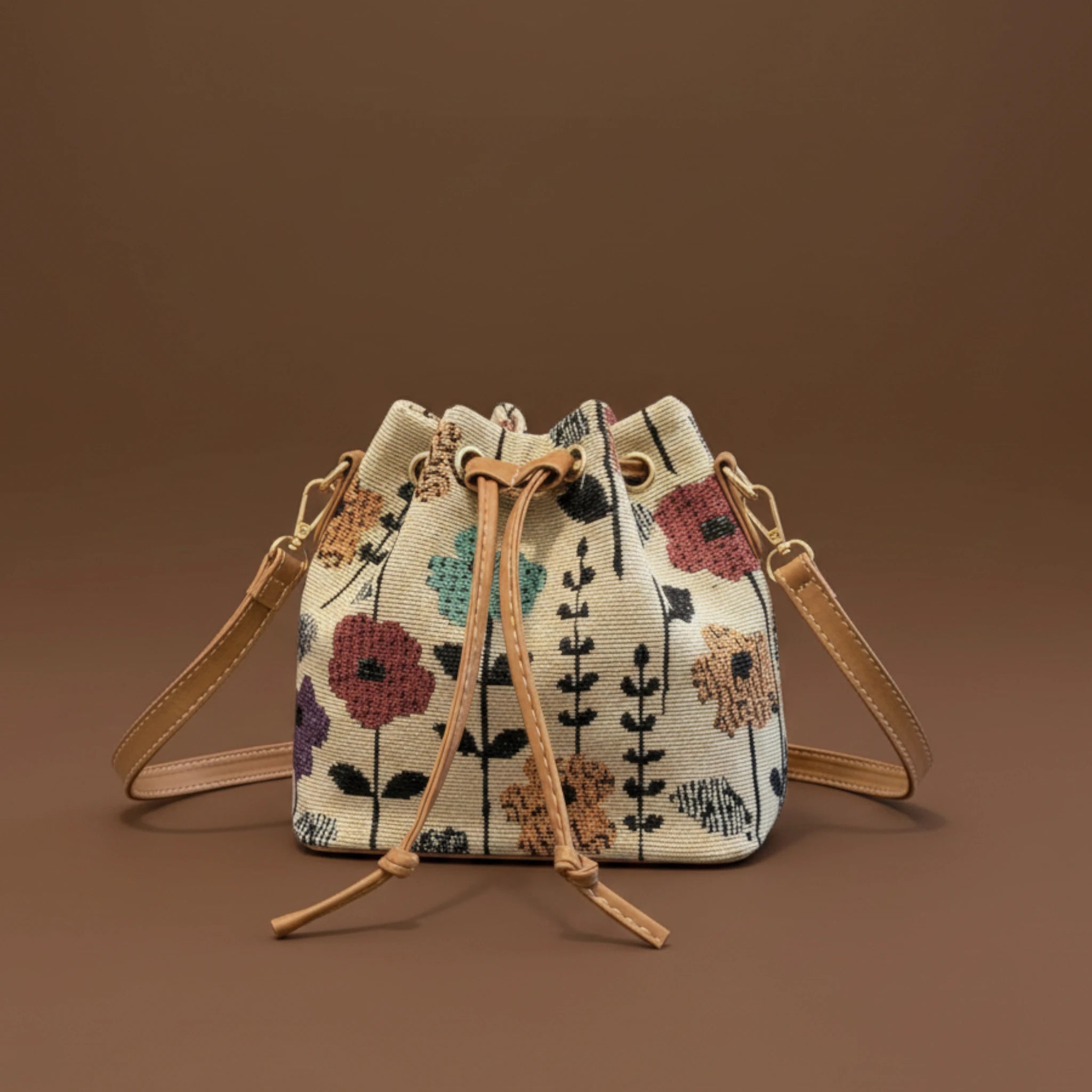 Women's Boho Crossbody Purse with Leather Straps