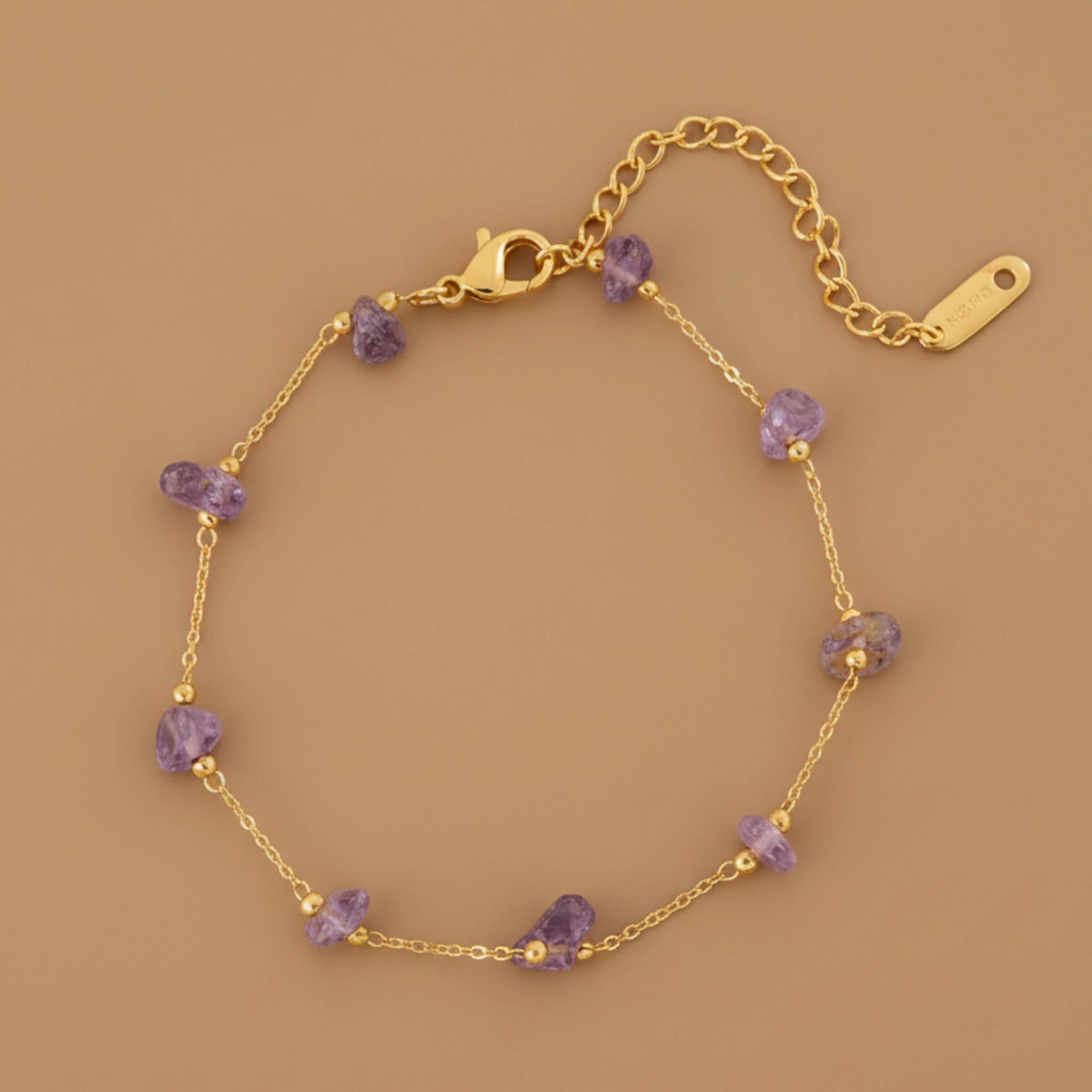 Gold Amethyst Stone Bracelet for Women – Minimal Jewelry