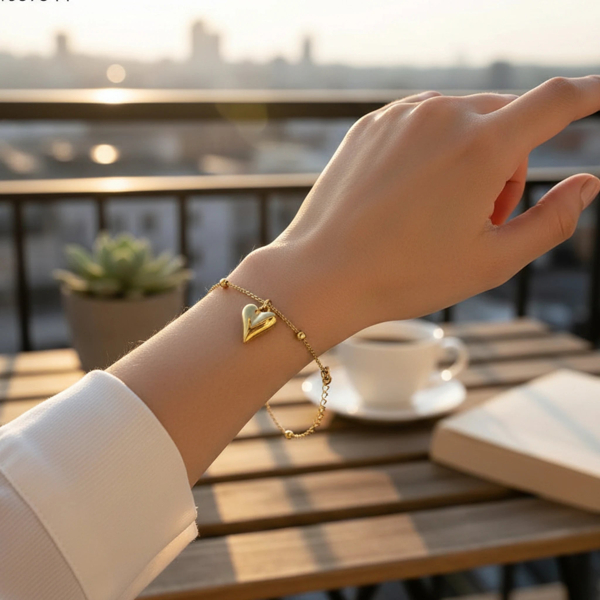 Gold Heart Charm Bracelet for Women – Minimalist Jewelry