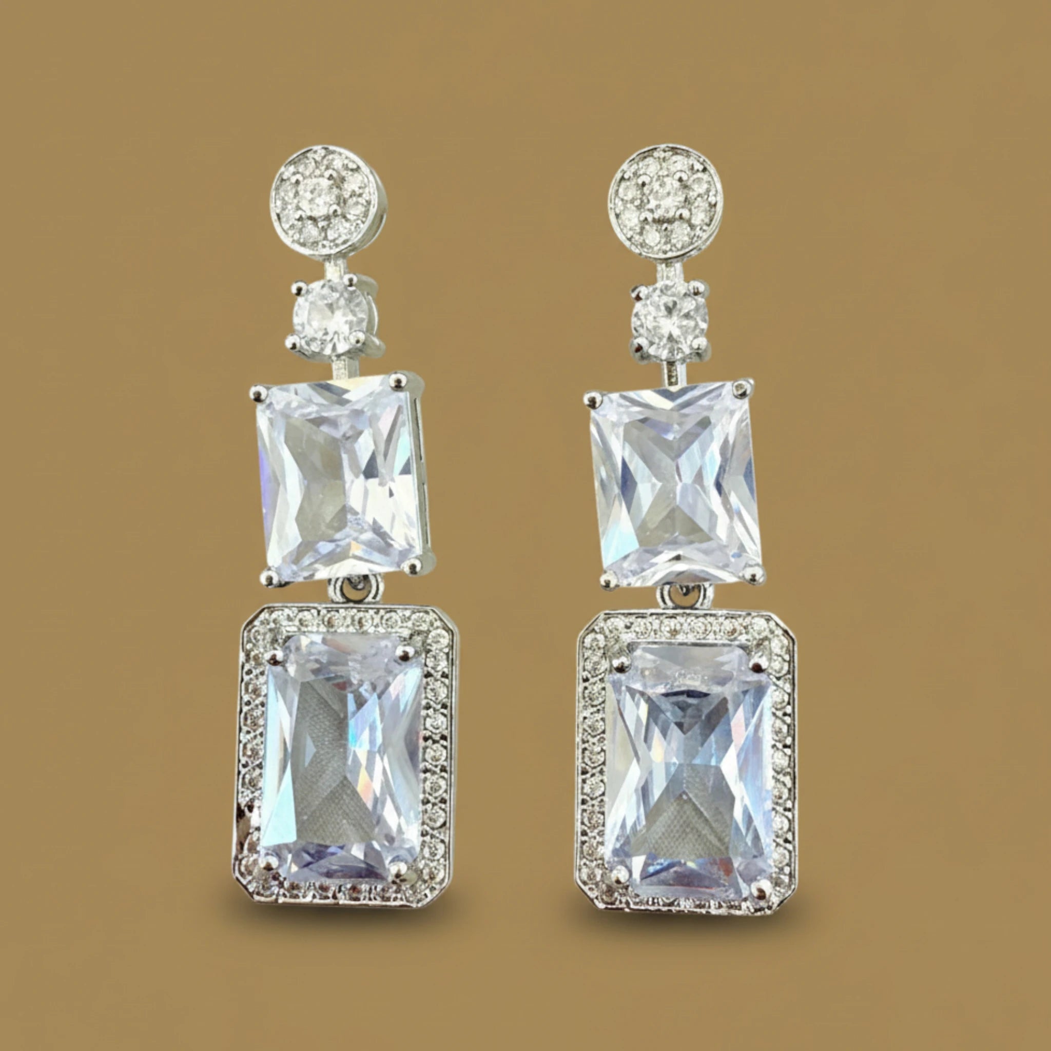 Women's Silver Crystal Drop Earrings